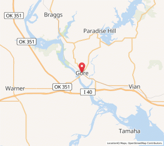 Map of Gore, Oklahoma