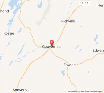 Map of Gouverneur, New York