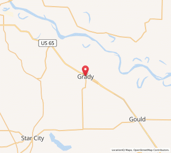 Map of Grady, Arkansas