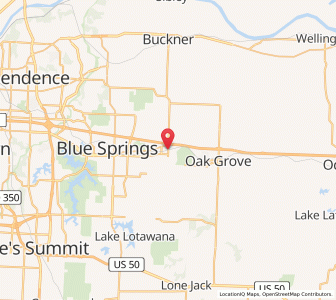 Map of Grain Valley, Missouri