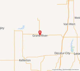 Map of Grand River, Iowa