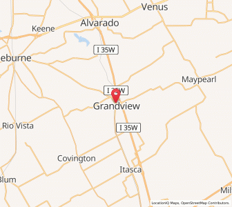 Map of Grandview, Texas
