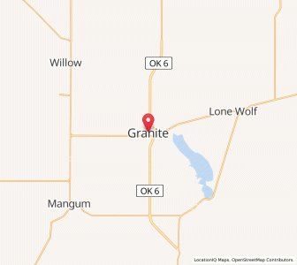 Map of Granite, Oklahoma