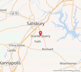 Map of Granite Quarry, North Carolina
