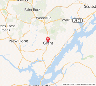 Map of Grant, Alabama