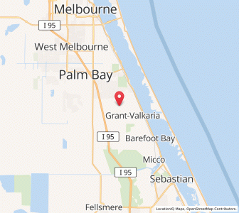 Map of Grant-Valkaria, Florida