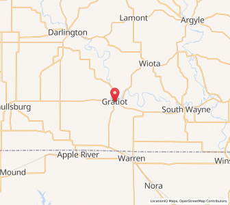 Map of Gratiot, Wisconsin