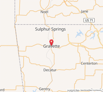 Map of Gravette, Arkansas