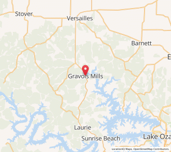 Map of Gravois Mills, Missouri