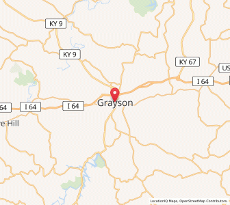 Map of Grayson, Kentucky