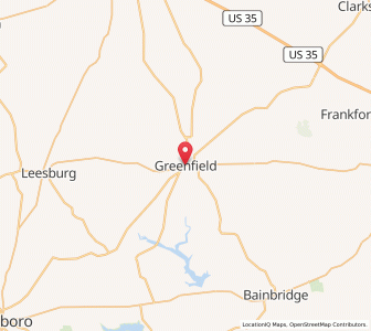 Map of Greenfield, Ohio