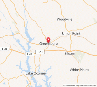 Map of Greensboro, Georgia