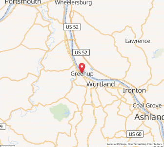 Map of Greenup, Kentucky