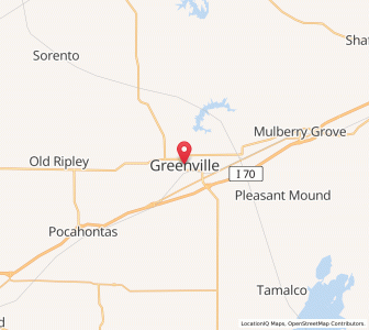 Map of Greenville, Illinois
