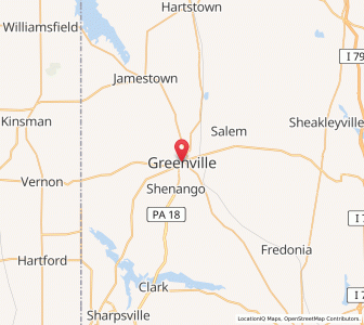 Map of Greenville, Pennsylvania