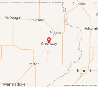 Map of Greenway, Arkansas