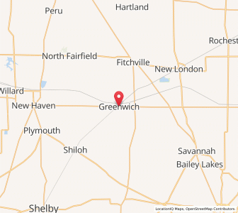 Map of Greenwich, Ohio