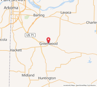 Map of Greenwood, Arkansas