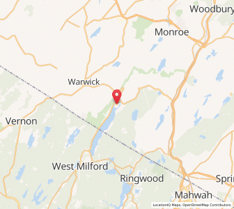 Map of Greenwood Lake, New York