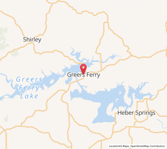 Map of Greers Ferry, Arkansas