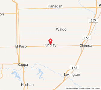 Map of Gridley, Illinois