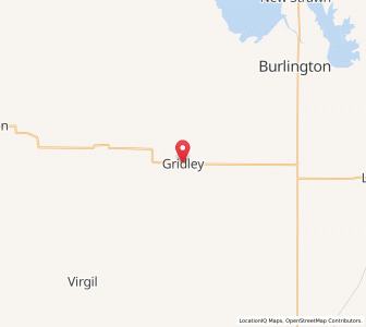 Map of Gridley, Kansas