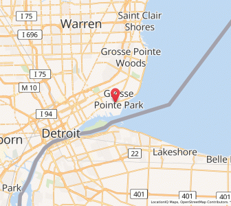 Map of Grosse Pointe Park, Michigan