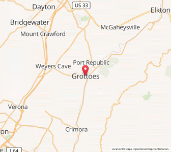 Map of Grottoes, Virginia