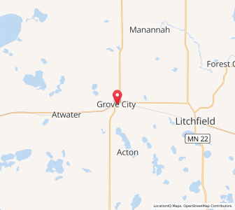 Map of Grove City, Minnesota