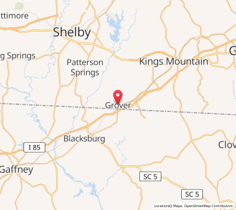 Map of Grover, North Carolina