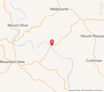 Map of Guion, Arkansas