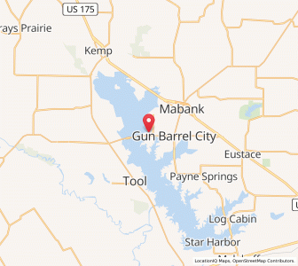Map of Gun Barrel City, Texas