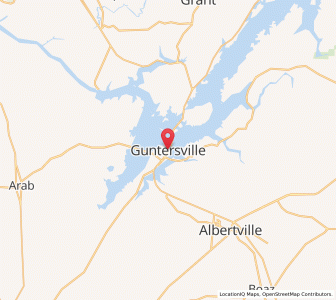 Map of Guntersville, Alabama