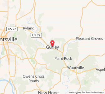 Map of Gurley, Alabama