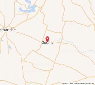 Map of Gustine, Texas