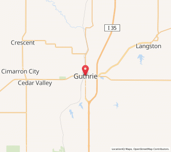 Map of Guthrie, Oklahoma