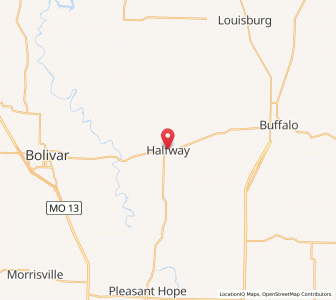 Map of Halfway, Missouri