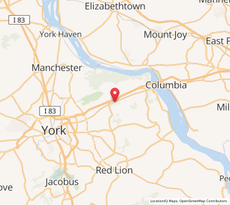 Map of Hallam, Pennsylvania