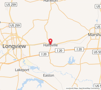 Map of Hallsville, Texas