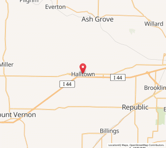Map of Halltown, Missouri
