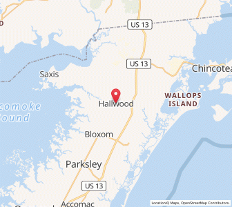 Map of Hallwood, Virginia