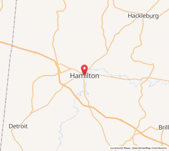 Map of Hamilton, Alabama