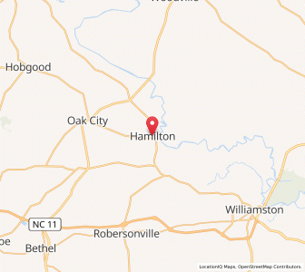 Map of Hamilton, North Carolina