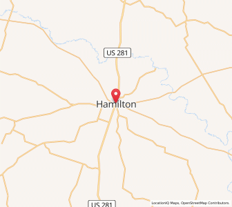 Map of Hamilton, Texas