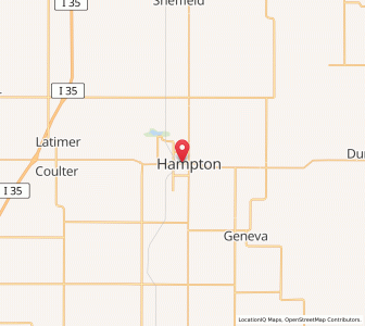 Map of Hampton, Iowa