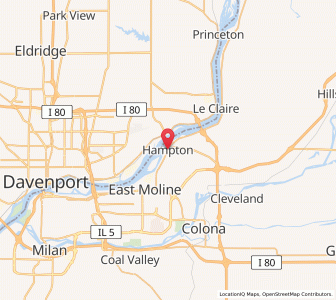Map of Hampton, Illinois