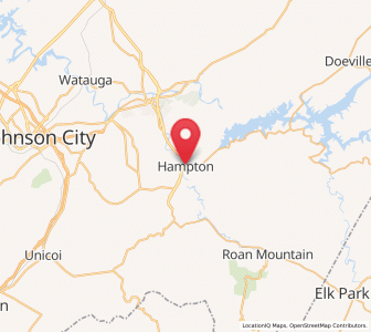 Map of Hampton, Tennessee