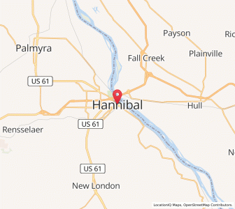 Map of Hannibal, Missouri