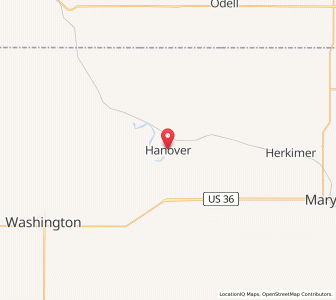 Map of Hanover, Kansas