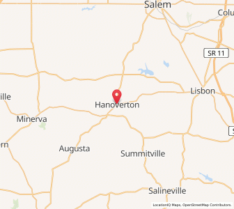 Map of Hanoverton, Ohio